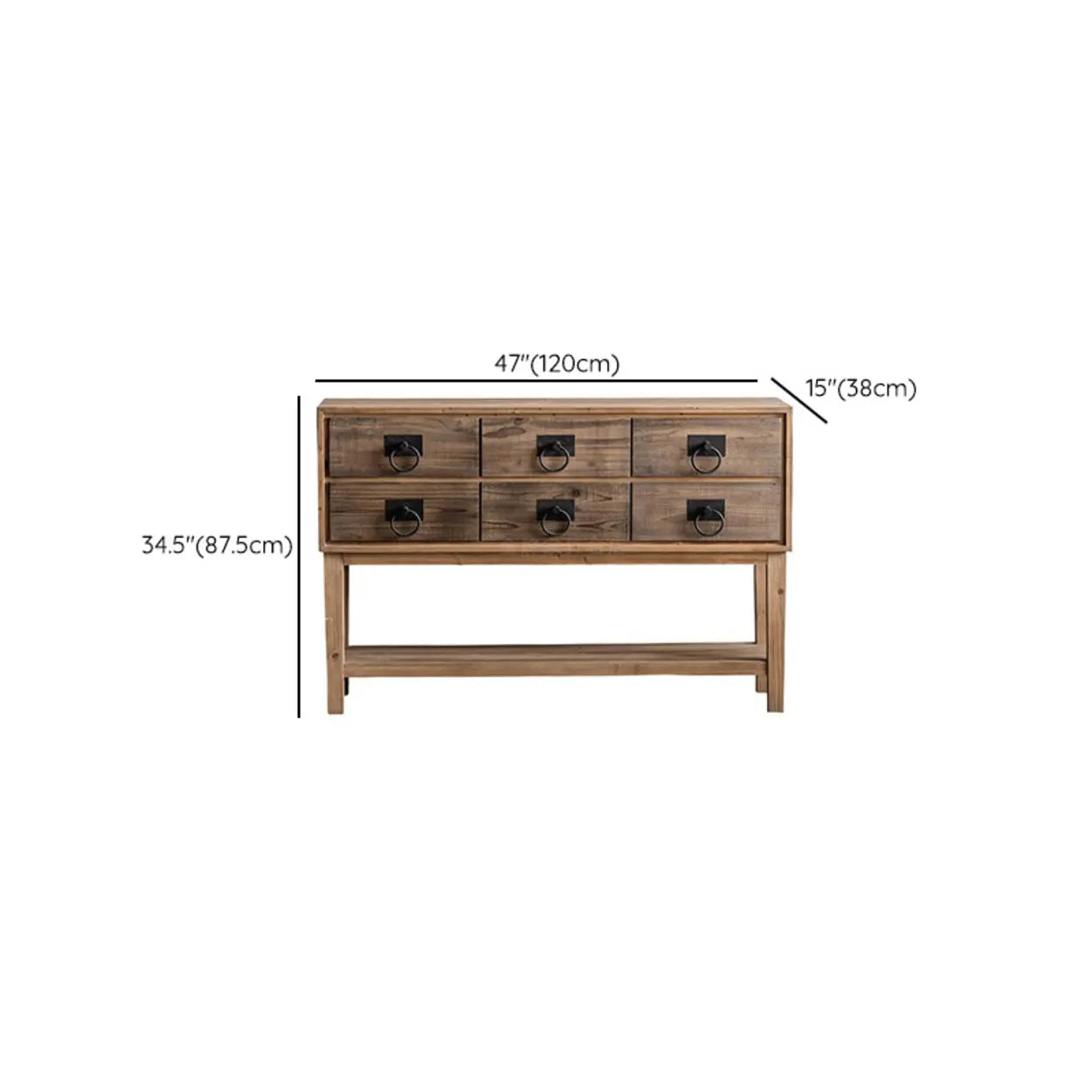 Antique Carved Wood Console Table with Shelf