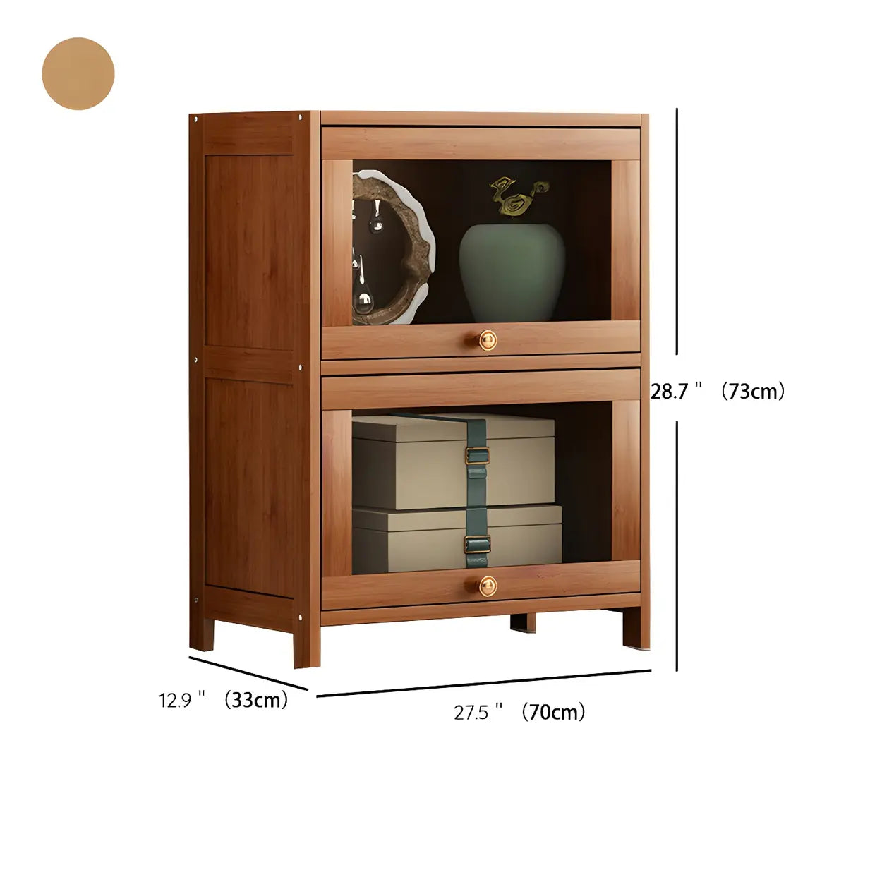 Antique Brown Bamboo Cabinet Bookcase