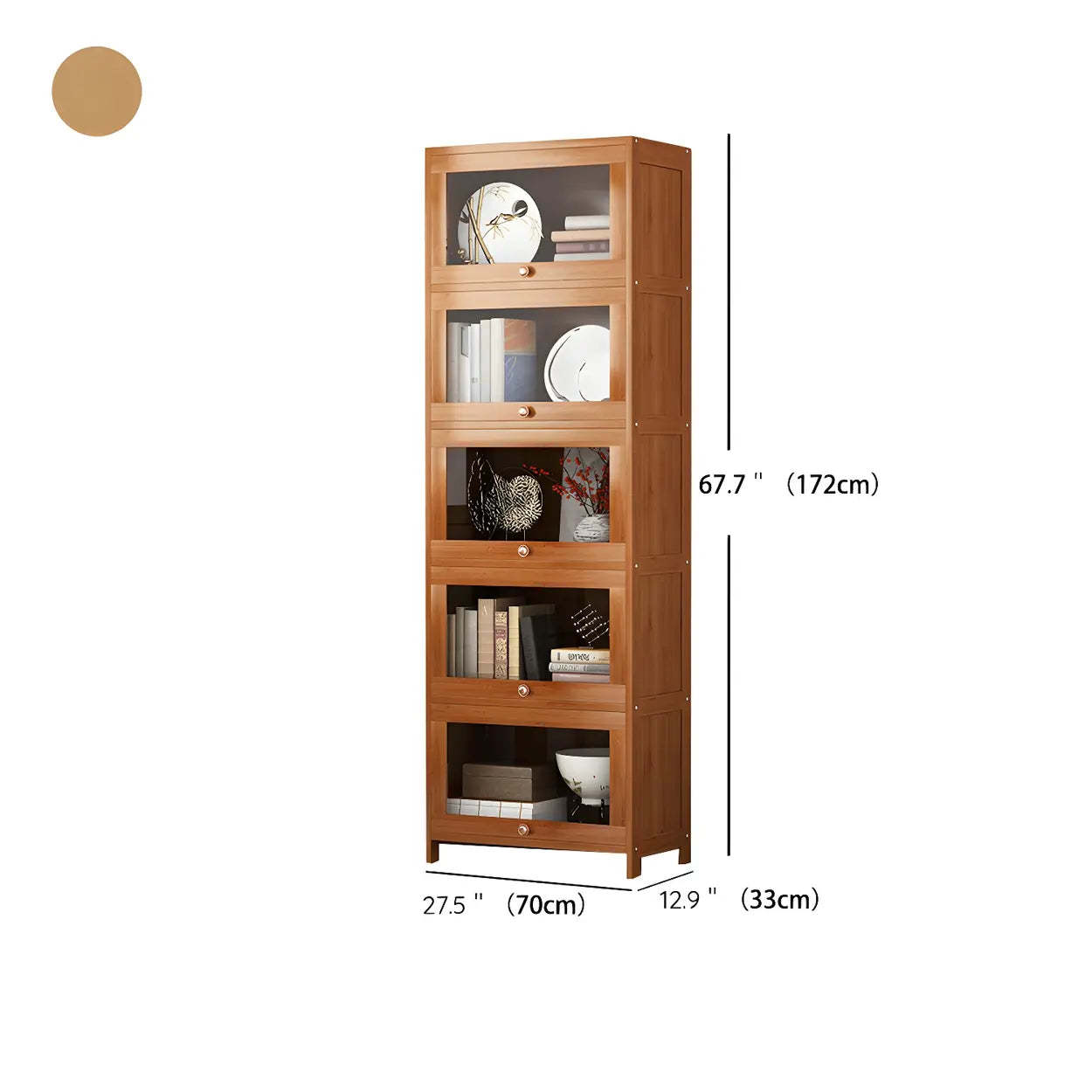 Antique Brown Bamboo Cabinet Bookcase