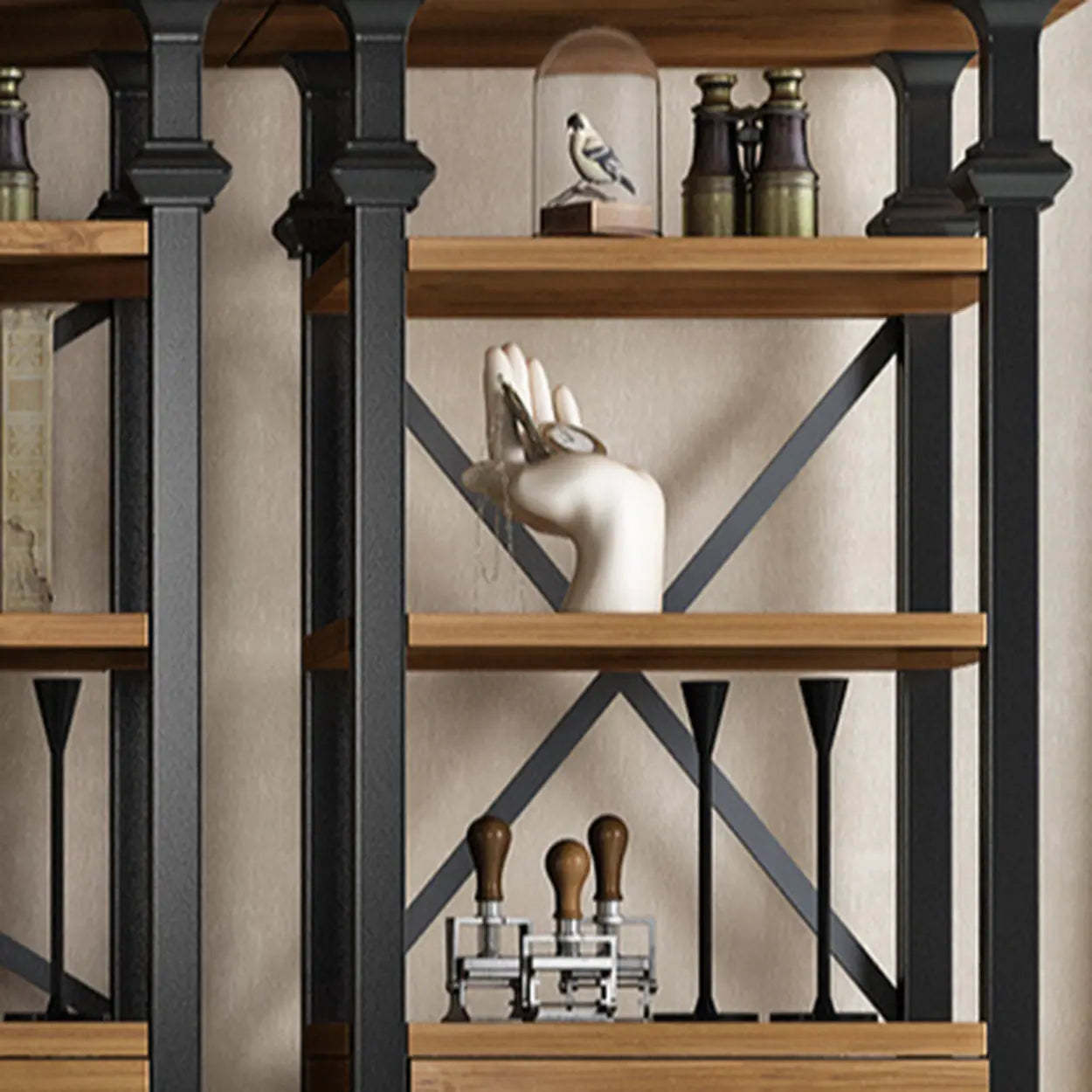 Antique Open-Frame Etagere Bookshelf