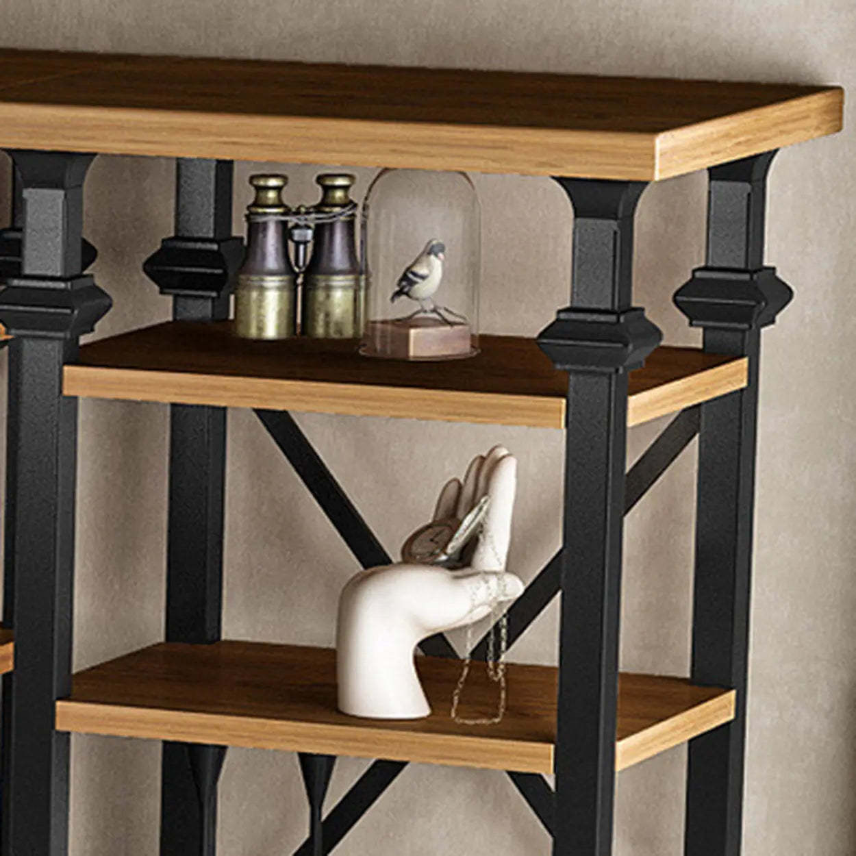 Antique Open-Frame Etagere Bookshelf