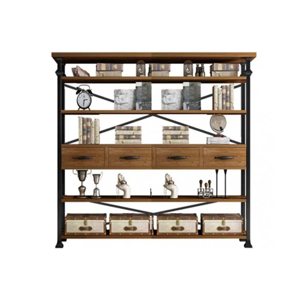 Antique Open-Frame Etagere Bookshelf