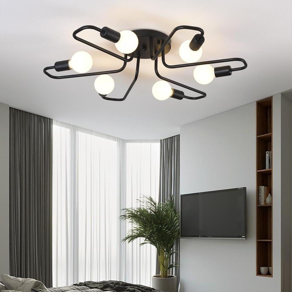 Linear Metal Flower Shaped LED Modern Flush Mount Lighting Ceiling Lights-Lighom