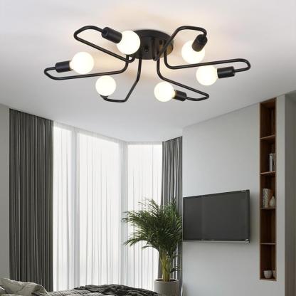 Linear Metal Flower Shaped LED Modern Flush Mount Lighting Ceiling Lights-Lighom