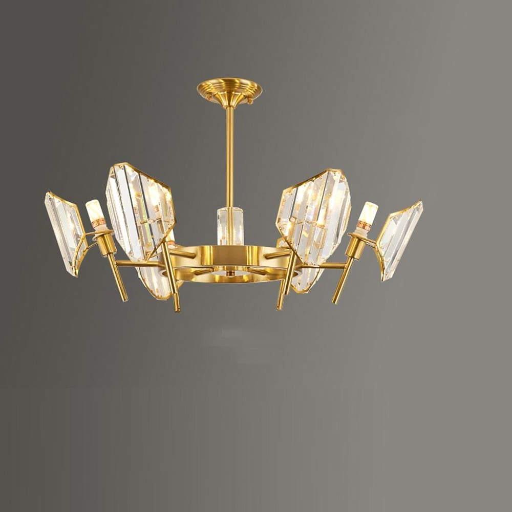 Brass Ring Frame Crystal Gold Metal Pendant Chandelier