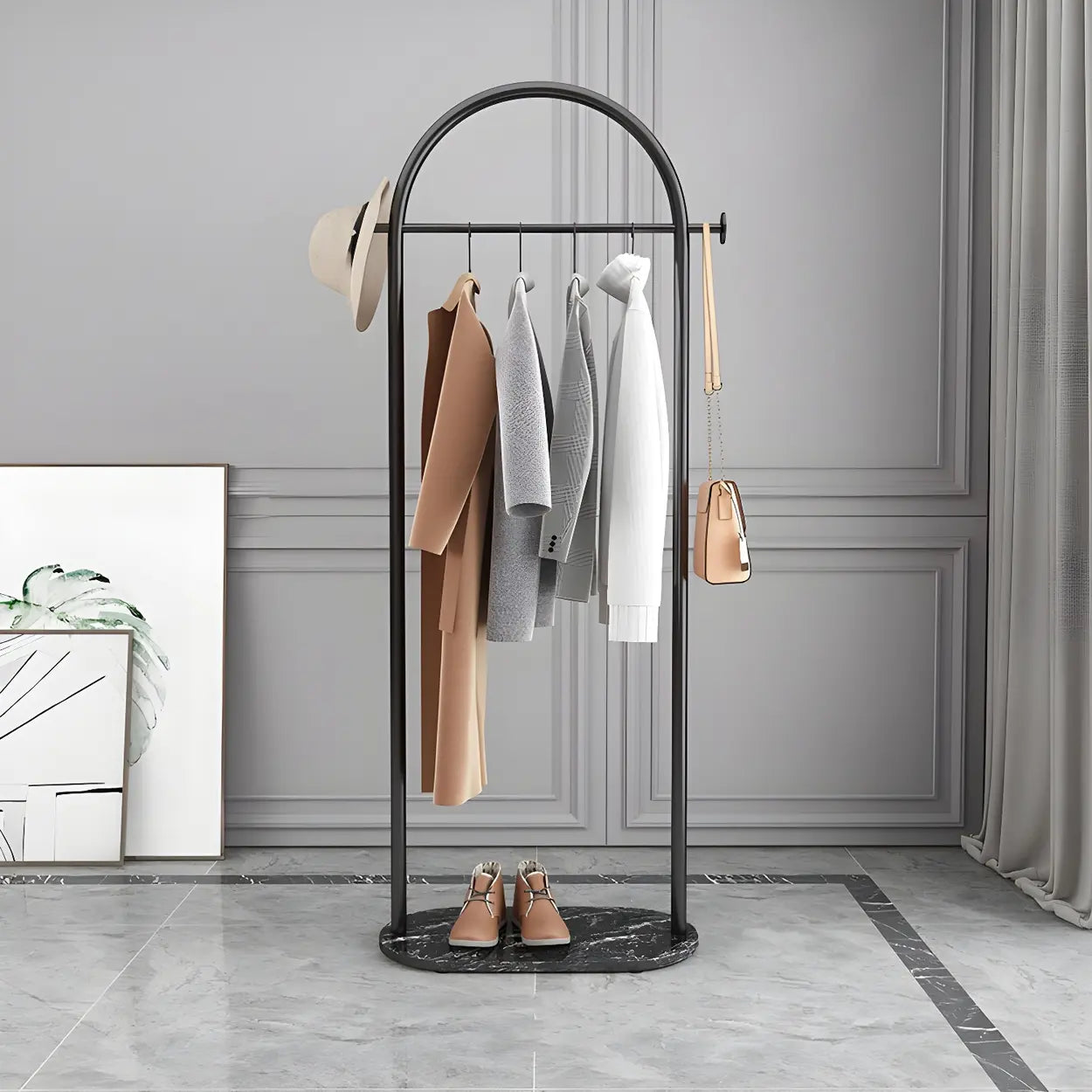 Arch Freestanding Coat Rack with Shelf