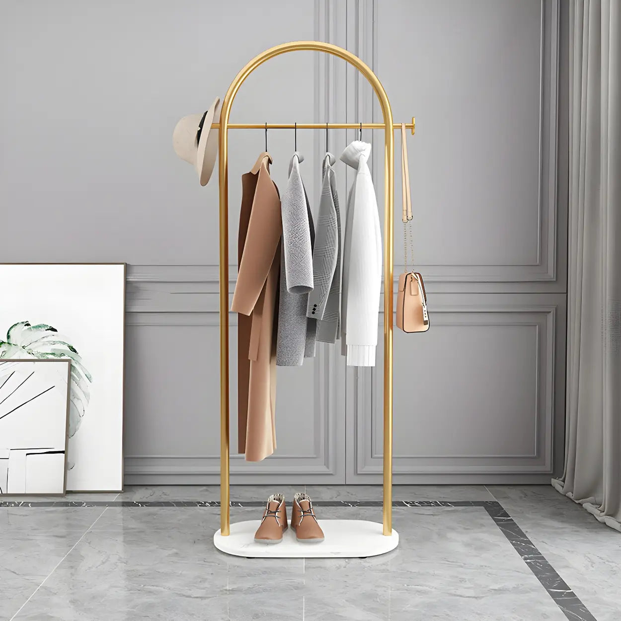 Arch Freestanding Coat Rack with Shelf