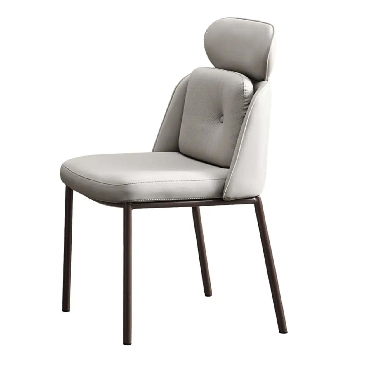 Leather faux headrest gray leather dining chairs & benches — Light Gray
