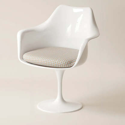 Polyurethane Tulip Dining Chair — Yellow (Velvet) / With Arms