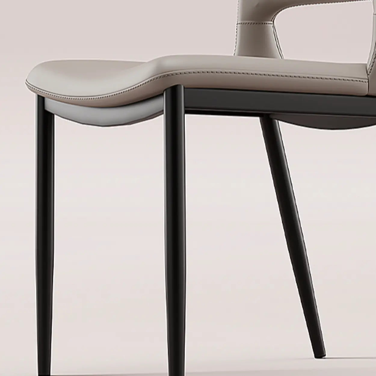 Art Deco Orange Armless Dining Chair