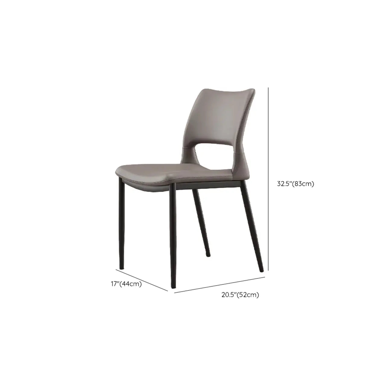 Art Deco Orange Armless Dining Chair