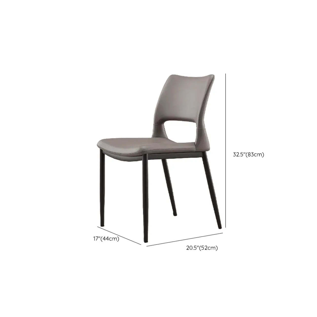 Art Deco Orange Armless Dining Chair