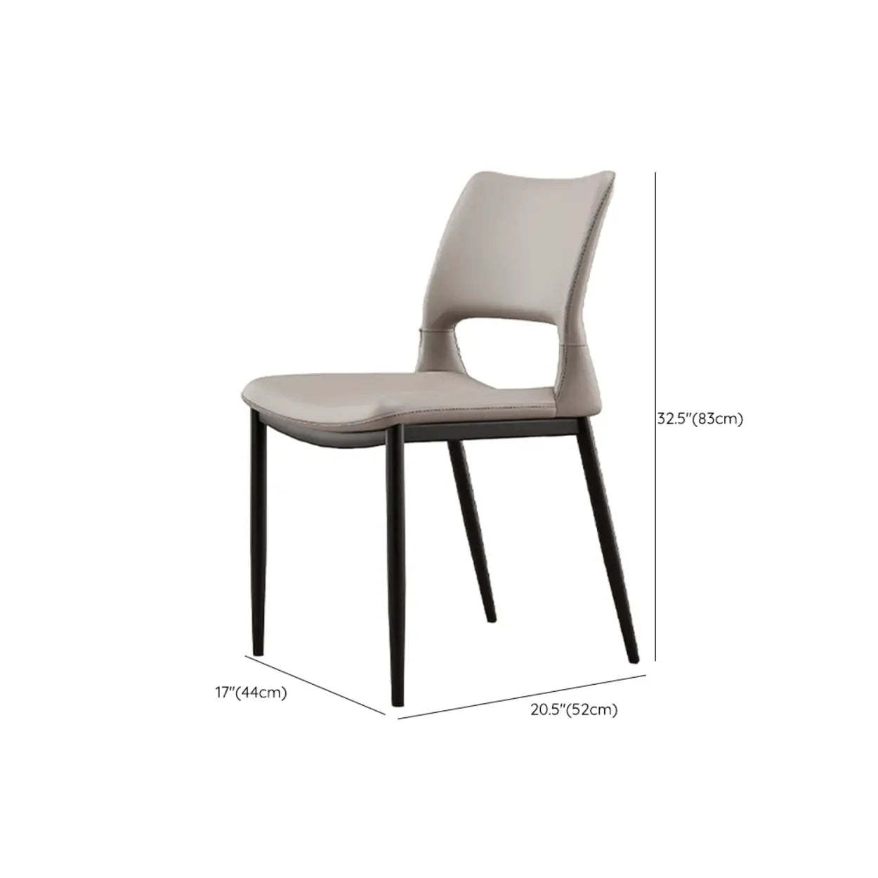Art Deco Orange Armless Dining Chair