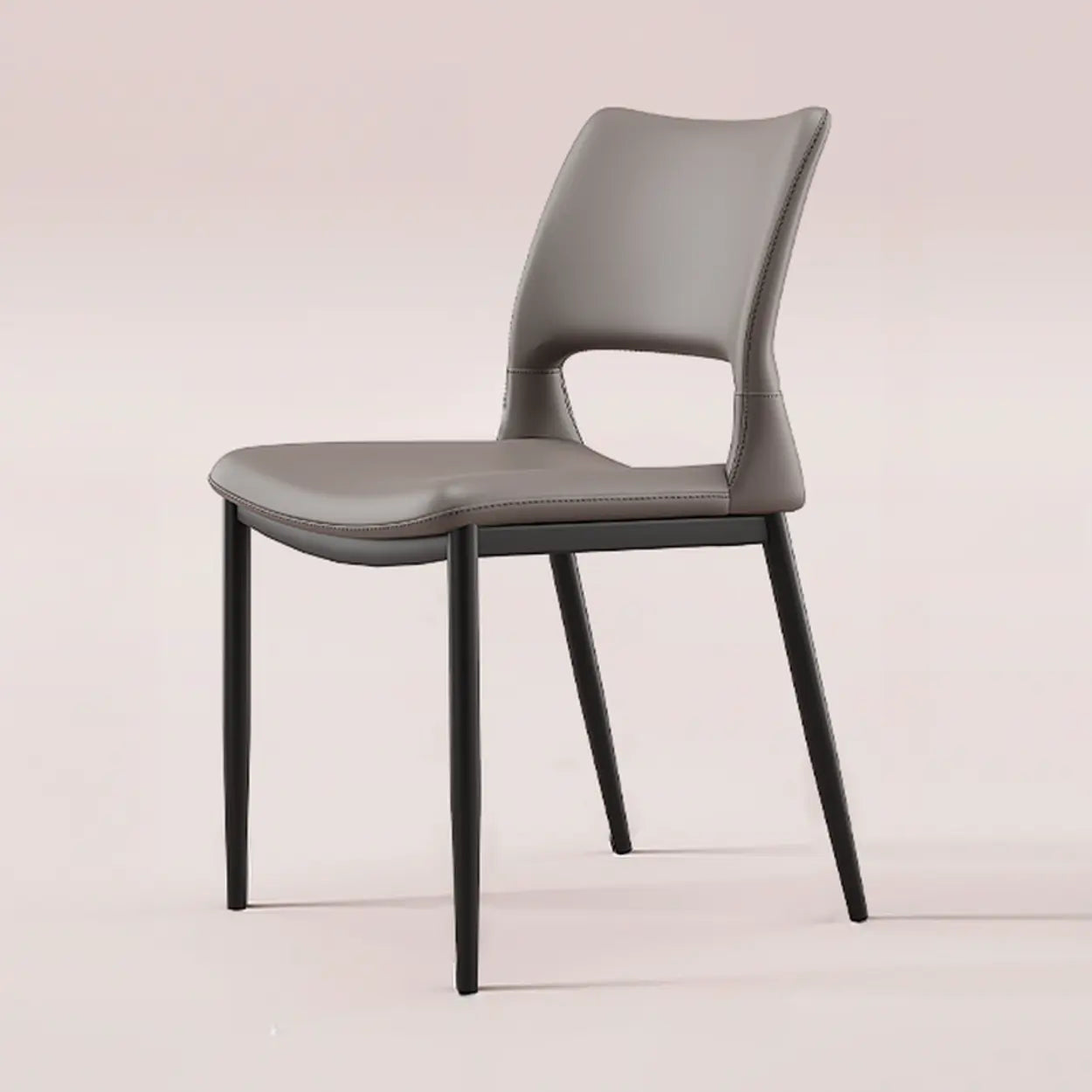 Art Deco Orange Armless Dining Chair — Orange