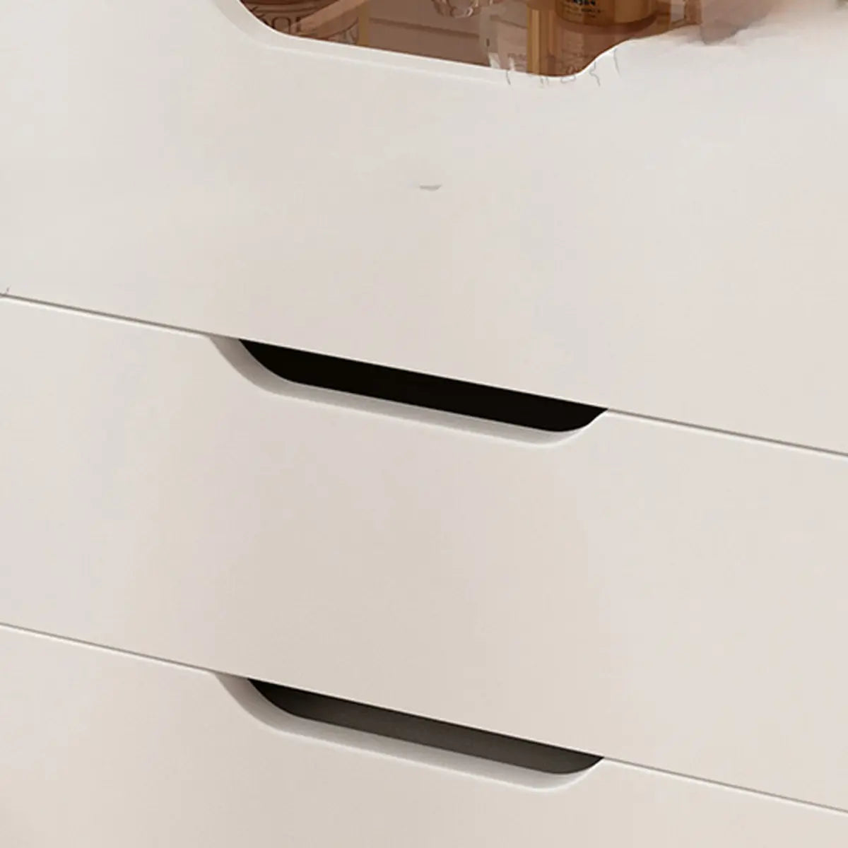 Art Deco White Wood Vanity with Seat — White / Makeup Vanity & Stool