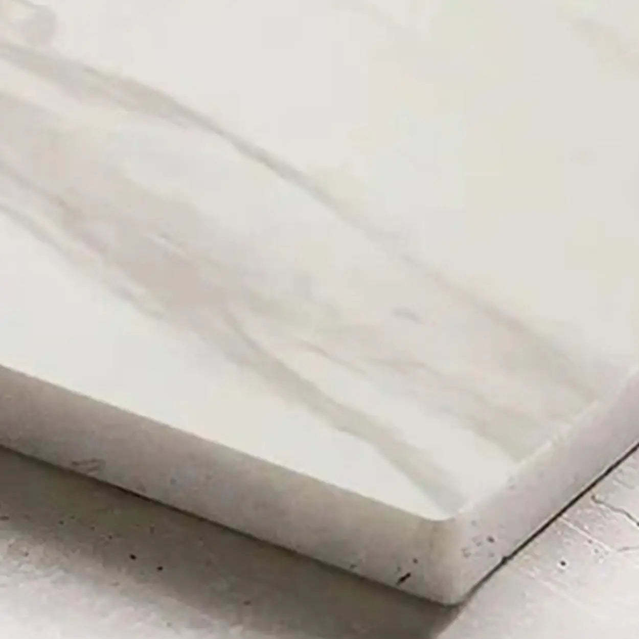 Art Deco White Sintered Stone Round Side Table