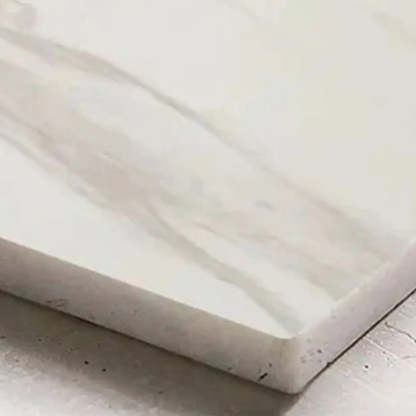 Art Deco White Sintered Stone Round Side Table