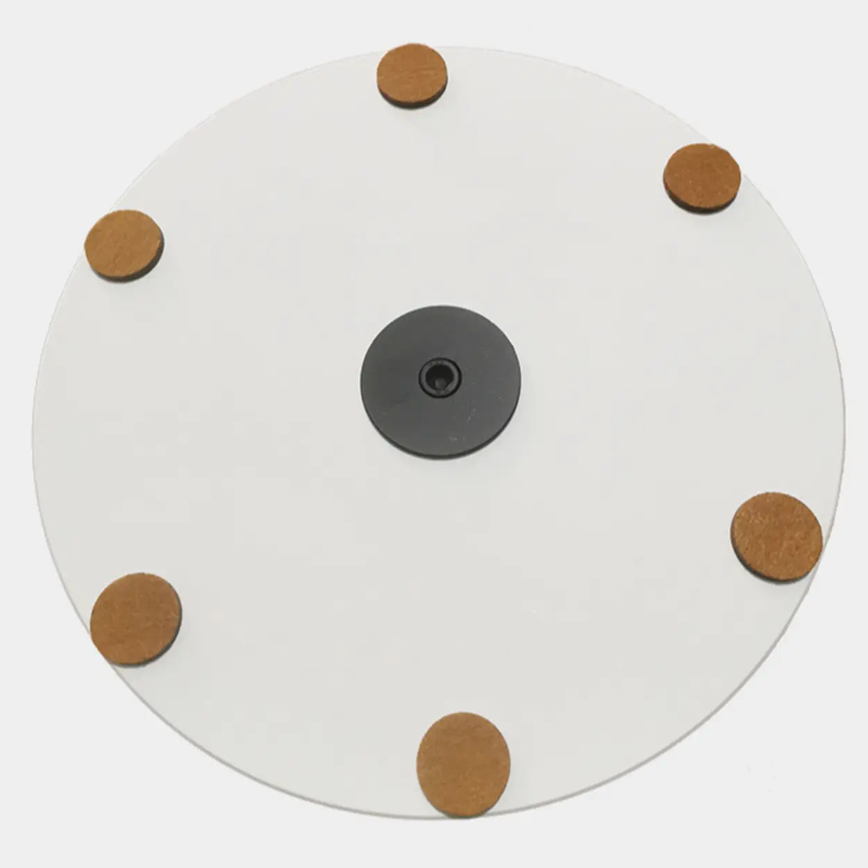 Art Deco White Sintered Stone Round Side Table — White