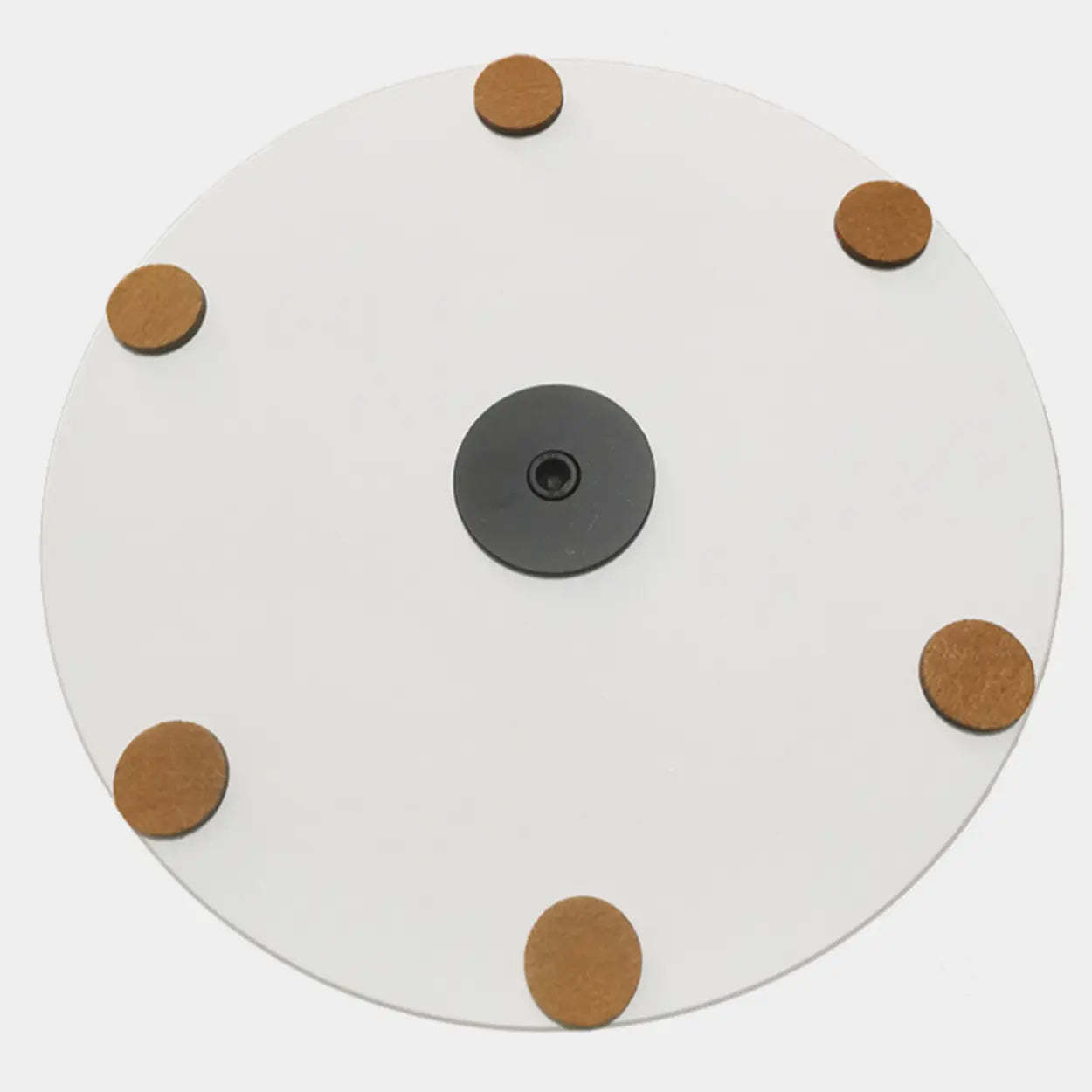 Art Deco White Sintered Stone Round Side Table — White