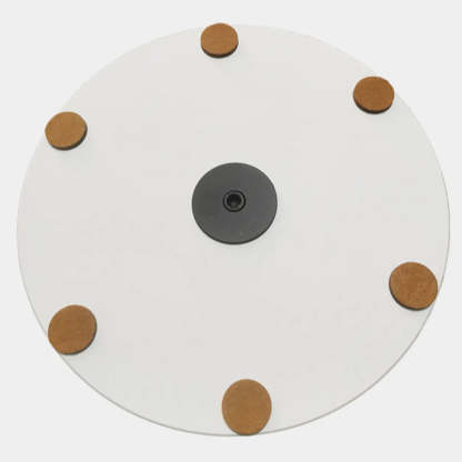 Art Deco White Sintered Stone Round Side Table — White