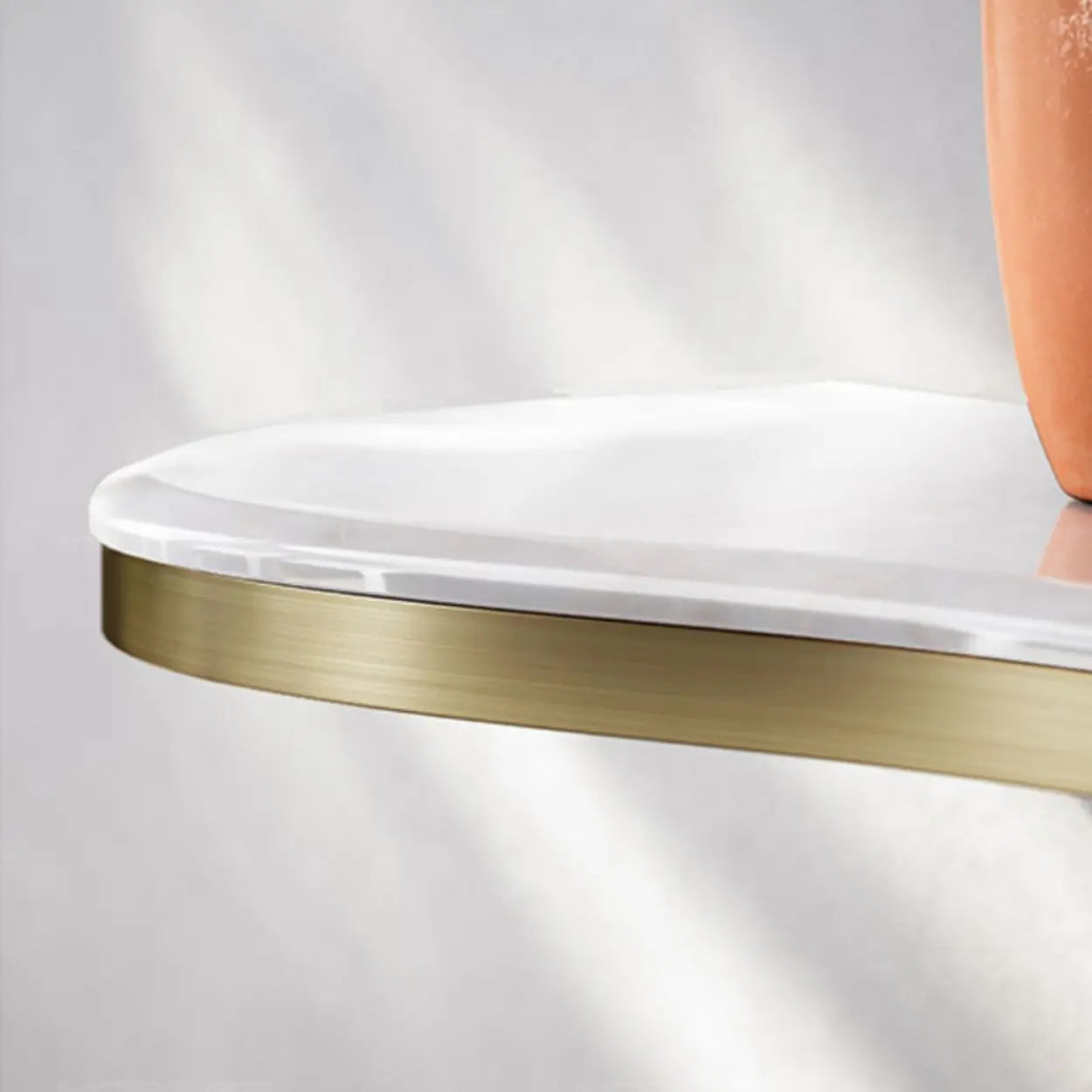 Marble-Top Gold Abstract Console Table