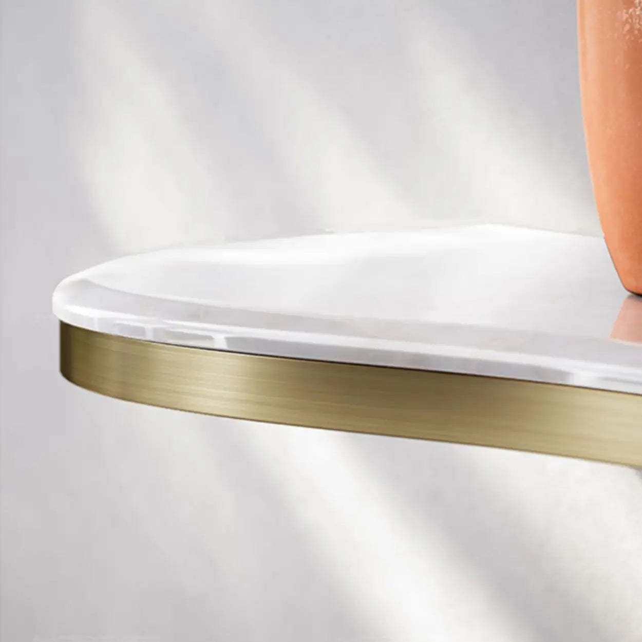 Marble-Top Gold Abstract Console Table