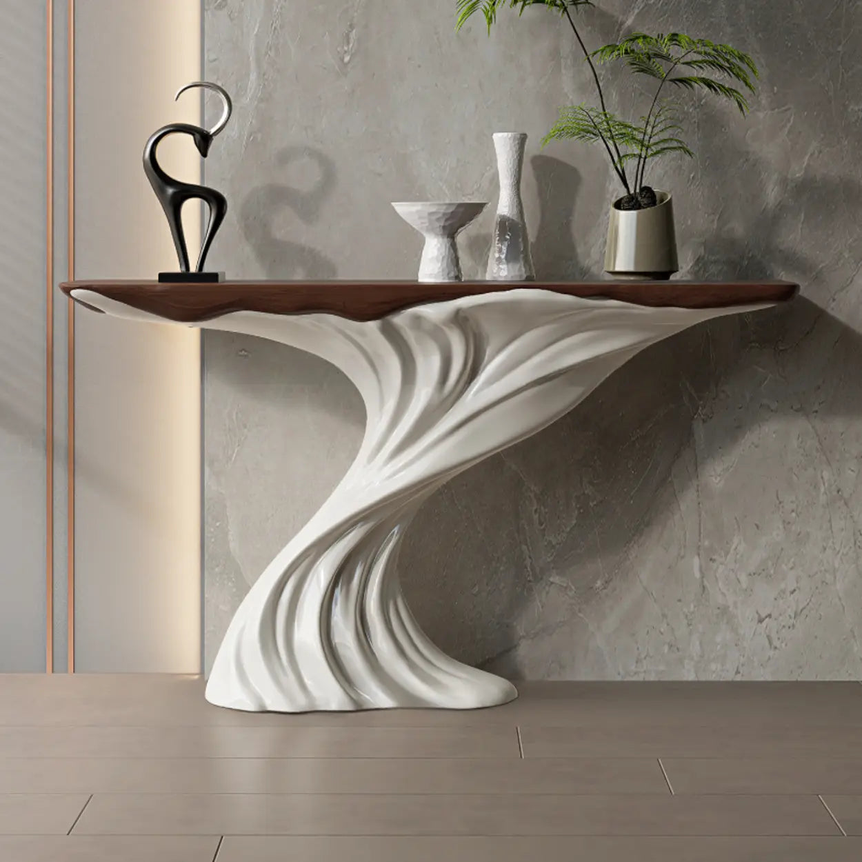 Artistic Rectangular Stump Base Console Table