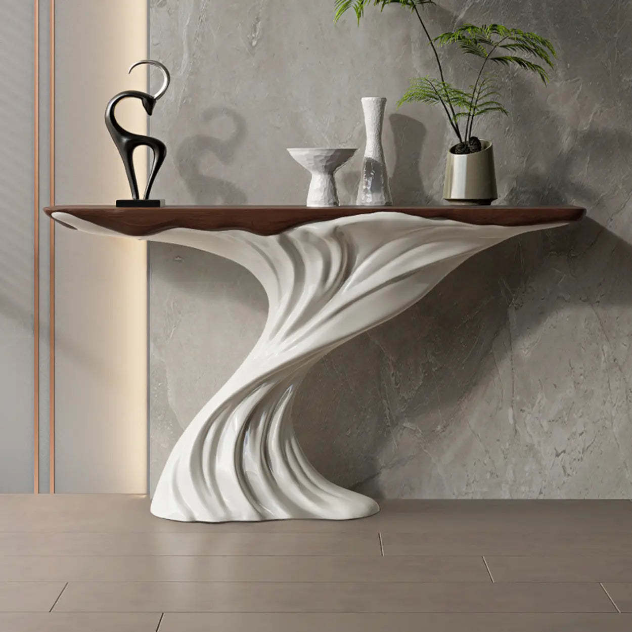 Artistic Rectangular Stump Base Console Table