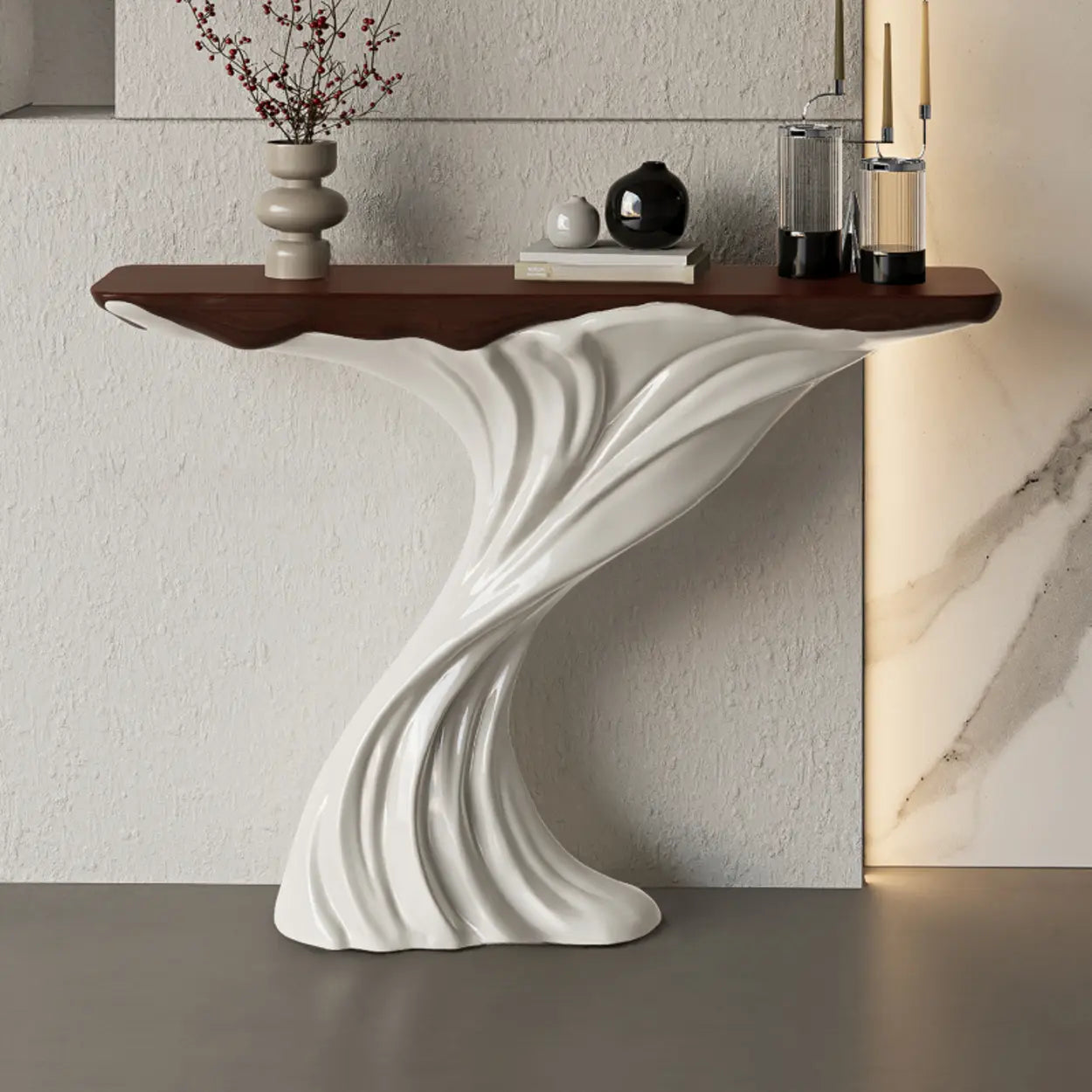Artistic Rectangular Stump Base Console Table