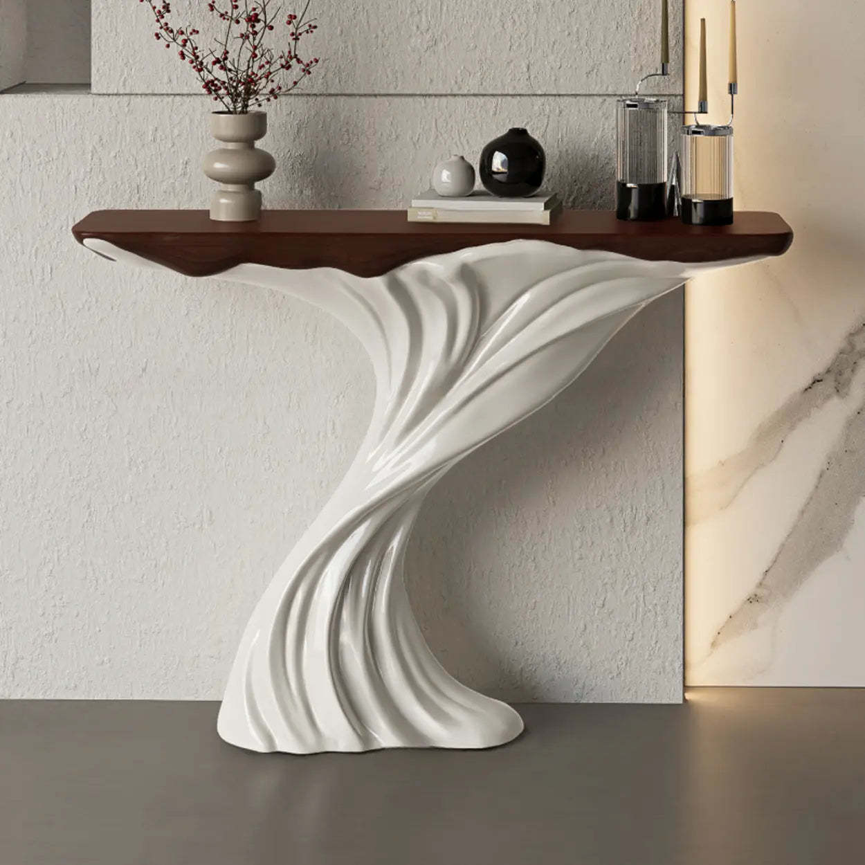 Artistic Rectangular Stump Base Console Table