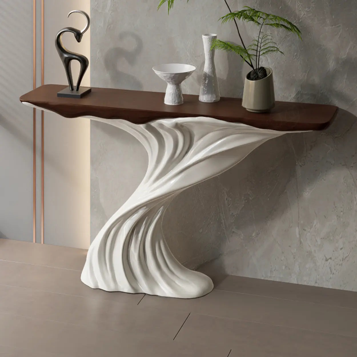 Artistic Rectangular Stump Base Console Table