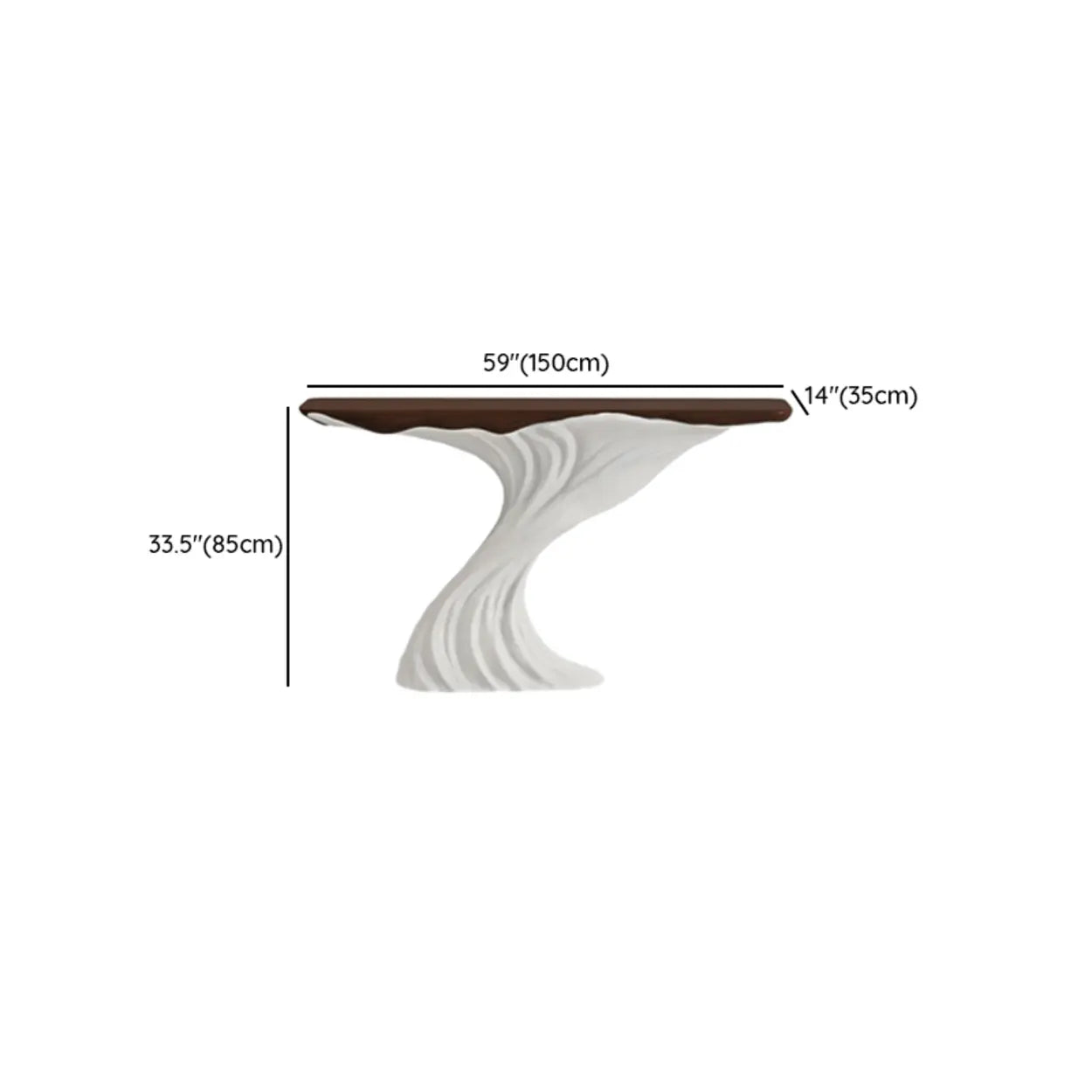 Artistic Rectangular Stump Base Console Table