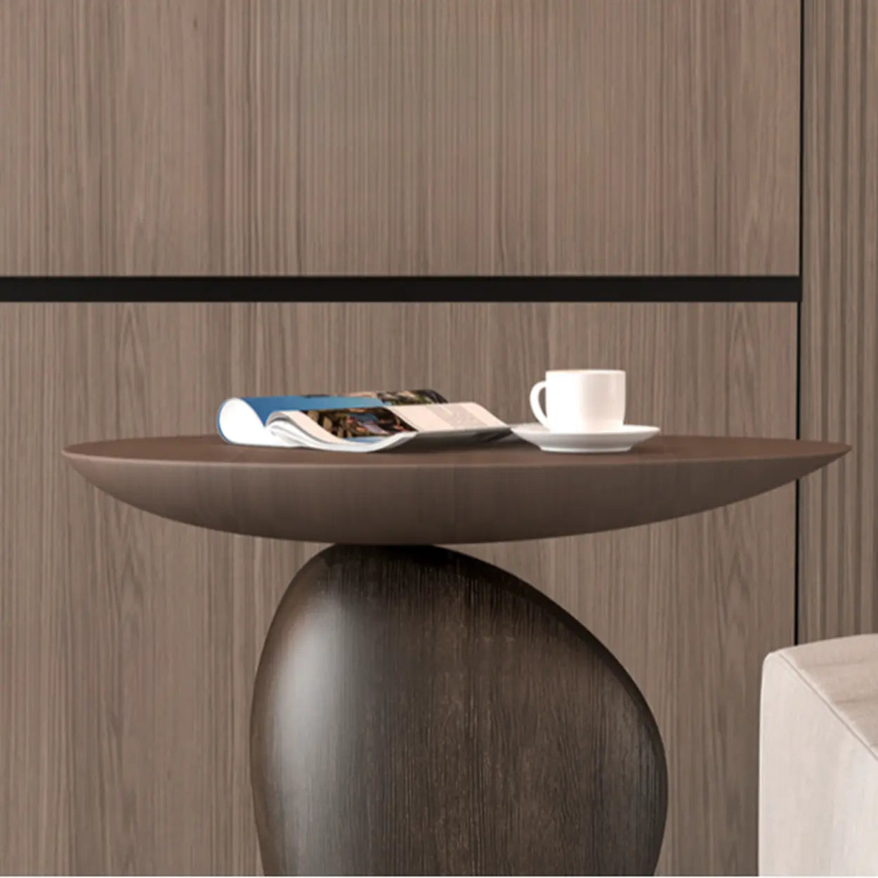 Artistic Sculptural Abstract Oval Side Table