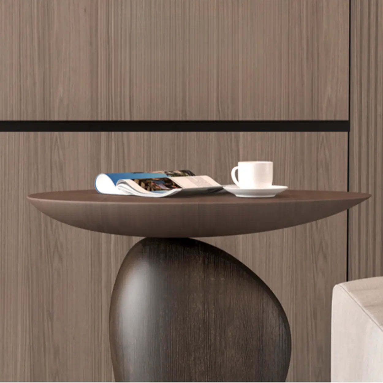 Artistic Sculptural Abstract Oval Side Table