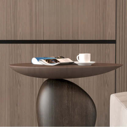 Artistic Sculptural Abstract Oval Side Table