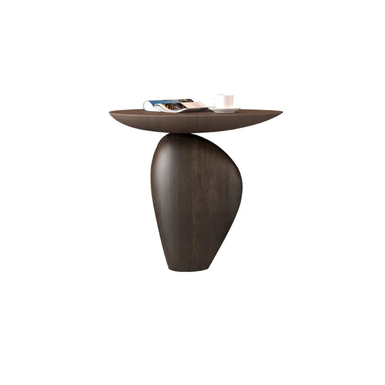 Artistic Sculptural Abstract Oval Side Table