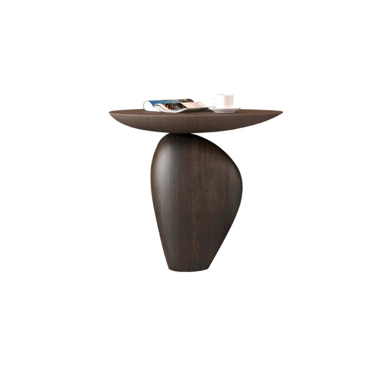 Modern oval artistic walnut wood coffee tables, Lighom