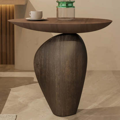 Artistic Sculptural Abstract Oval Side Table