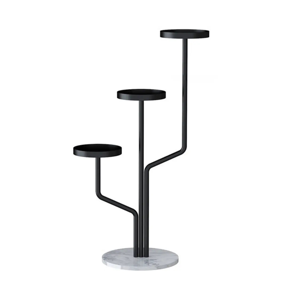 Artistic Tree-Shape Tiered Gold Metal Plant Stand — Gold-White