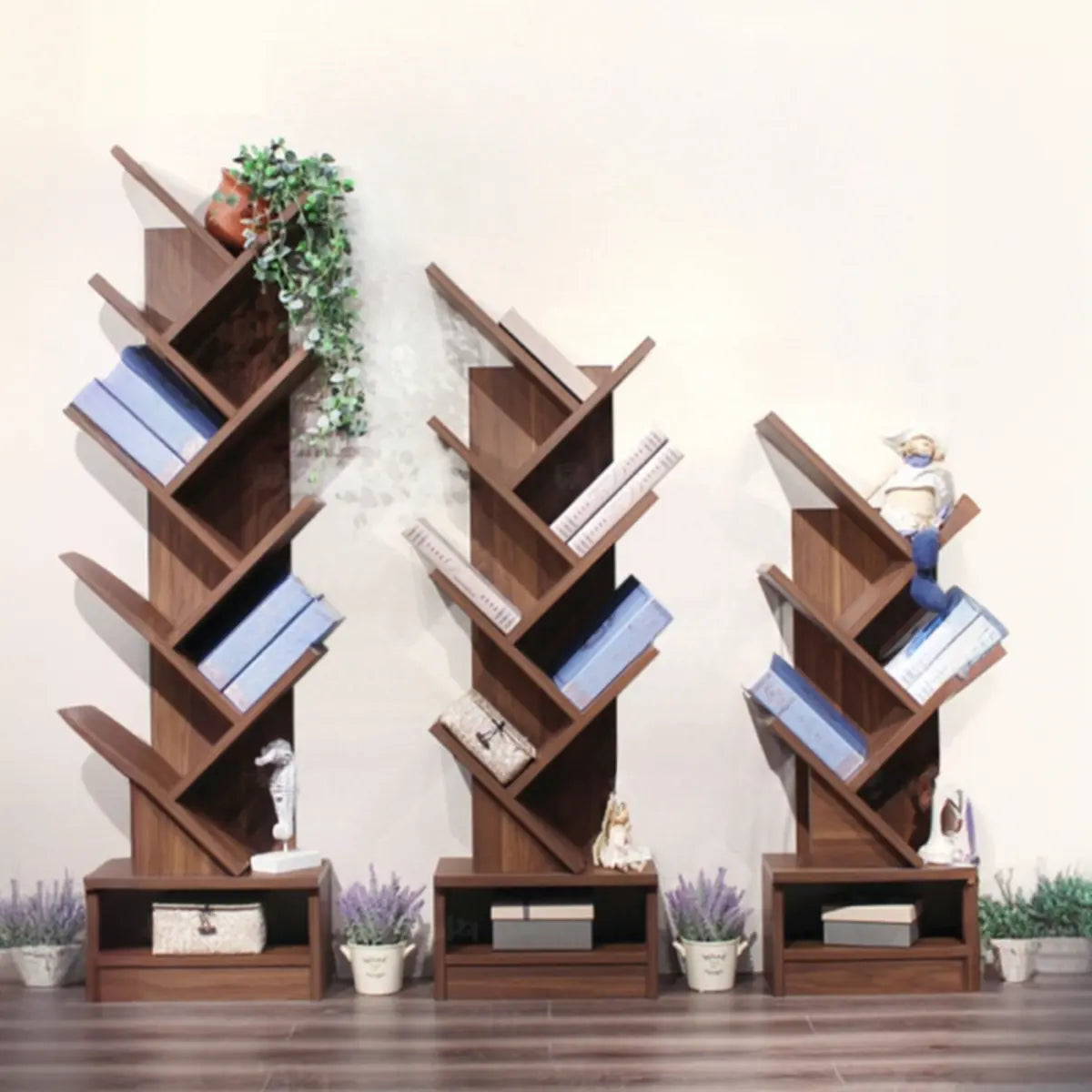 Artistic Tree-Shape Wood Display Bookcase — 5