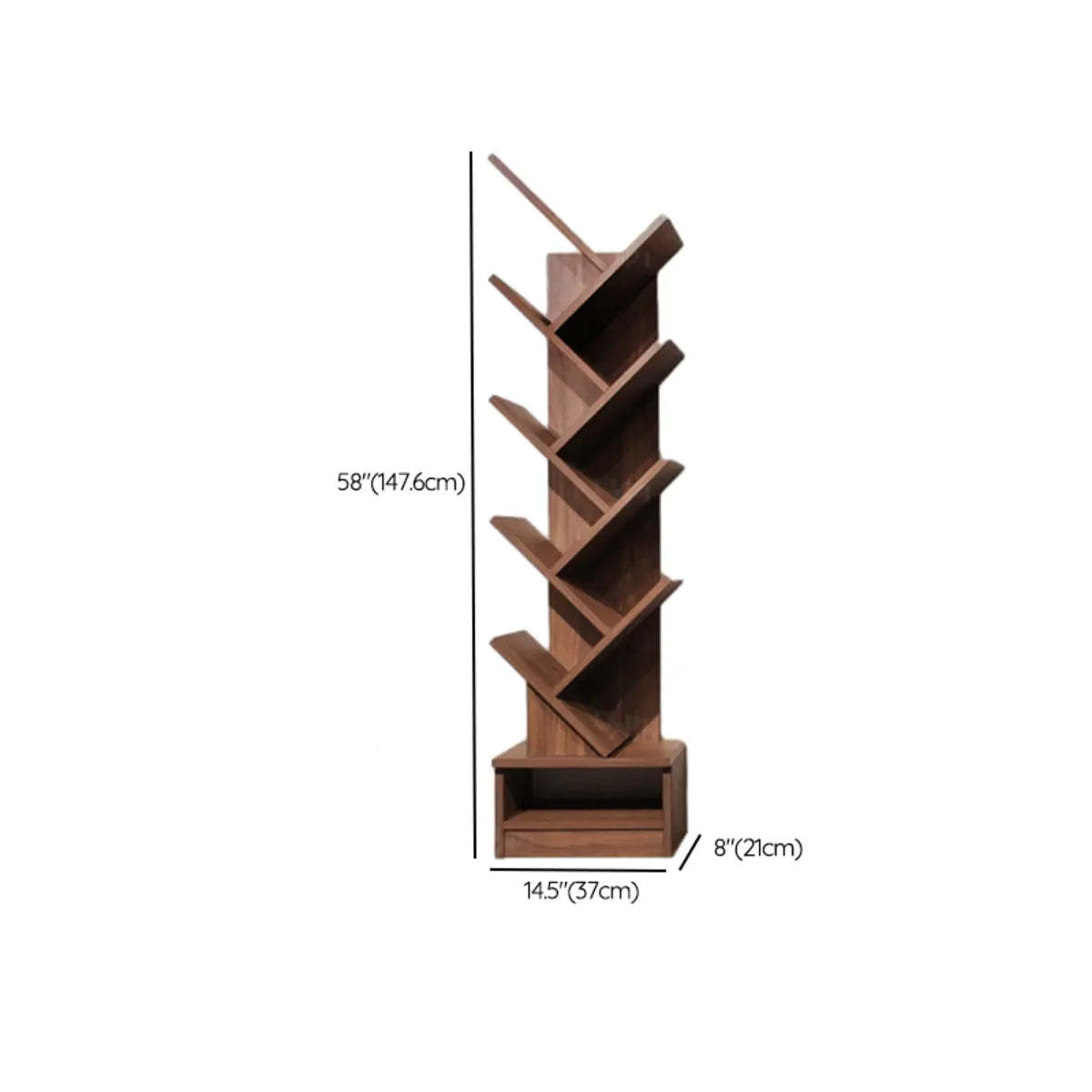 Artistic Tree-Shape Wood Display Bookcase