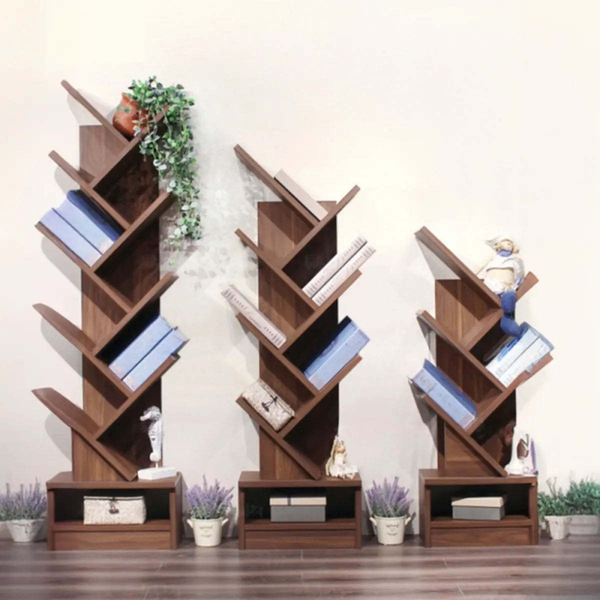Artistic Tree-Shape Wood Display Bookcase — 5