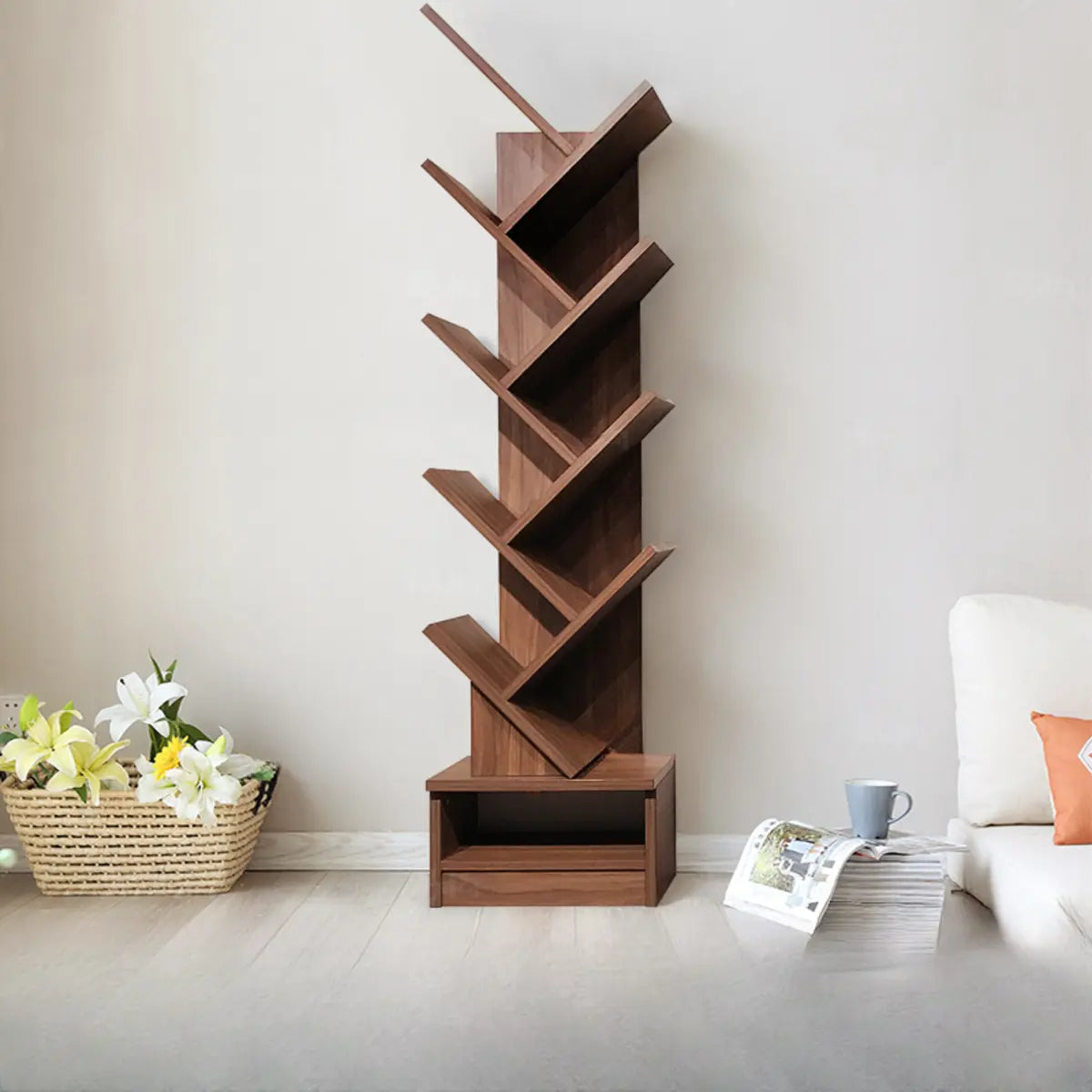 Artistic Tree-Shape Wood Display Bookcase — 9