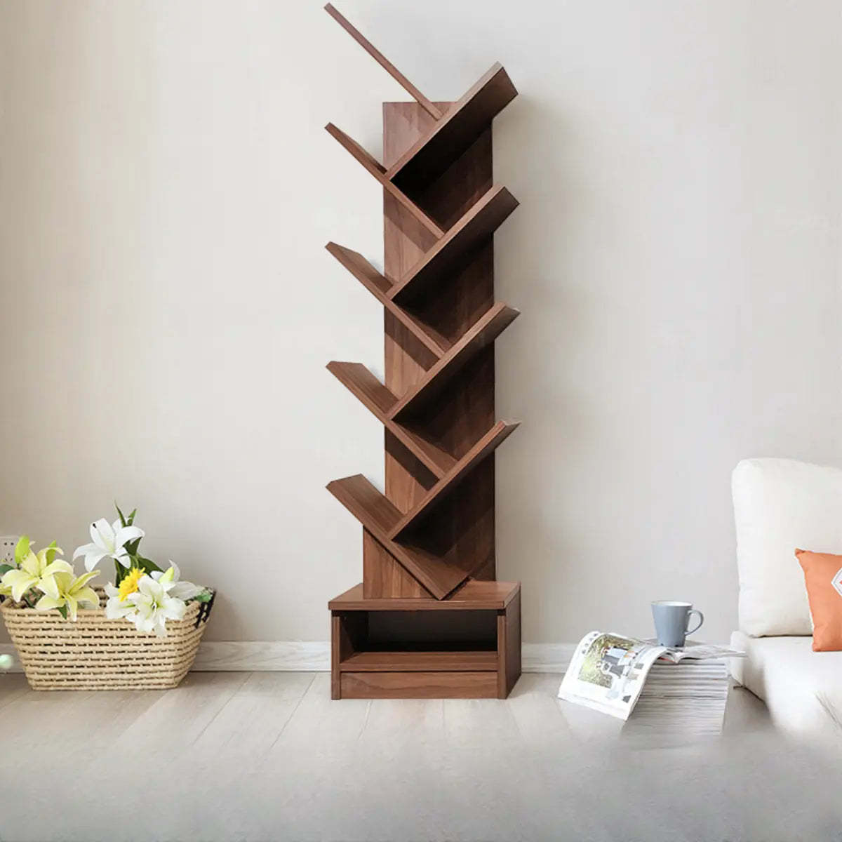 Artistic Tree-Shape Wood Display Bookcase — 9