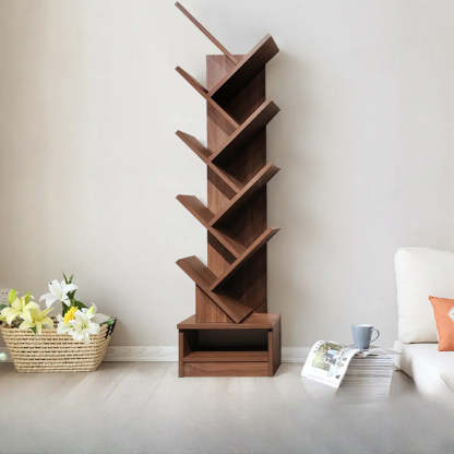 Artistic Tree-Shape Wood Display Bookcase — 9
