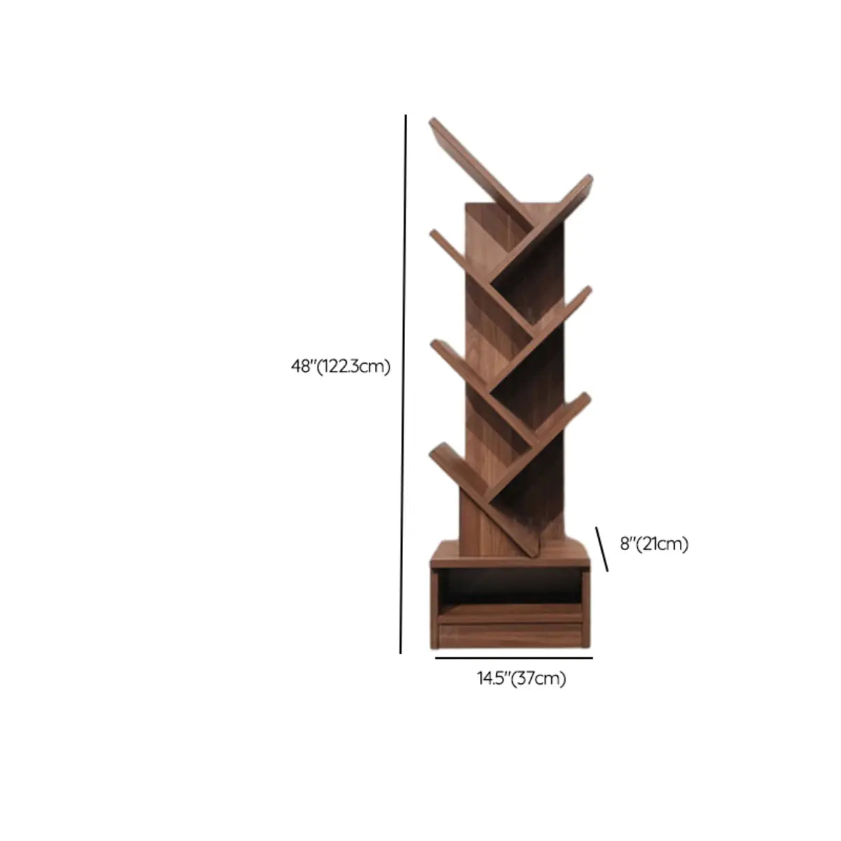 Artistic Tree-Shape Wood Display Bookcase