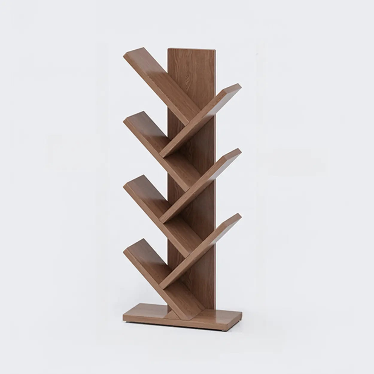 Artistic Vertical Rubberwood Branch Bookcase Black — Cream White