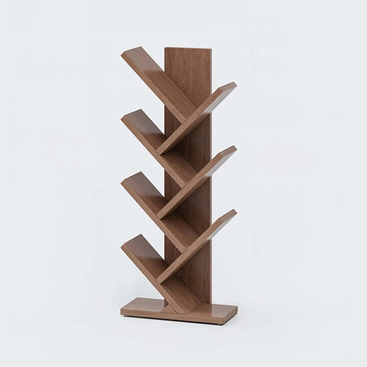 Artistic Vertical Rubberwood Branch Bookcase Black — Cream White