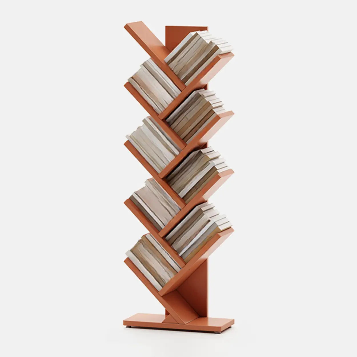 Artistic Vertical Rubberwood Branch Bookcase Black — Black