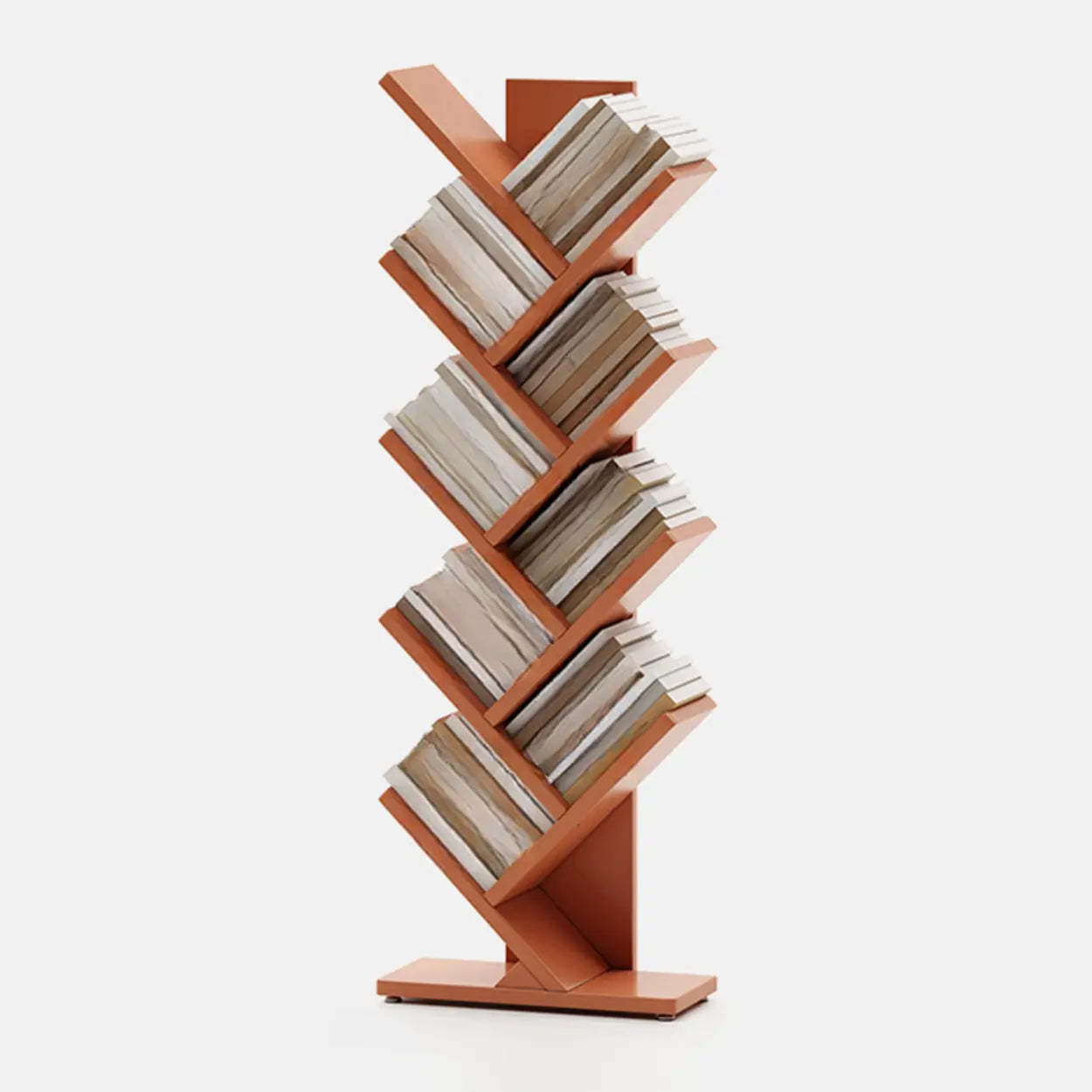 Artistic Vertical Rubberwood Branch Bookcase Black — Black
